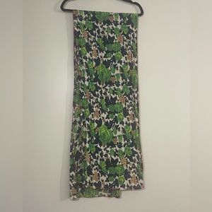 FREE PEOPLE Green, navy and cream Women's crinkle scarf